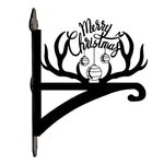Merry christmas antler metal hanging basket bracket mounted on outdoor wall for plant decoration