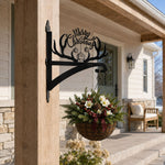 Merry christmas antler metal hanging basket bracket mounted on outdoor wall for plant decoration