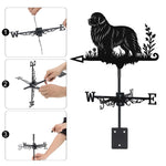 Newfoundland metal weather vane with directional arrows and mounting rod, outdoor roof and garden decoration