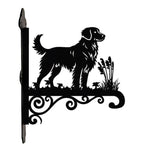 Nova scotia duck tolling retriever metal hanging basket bracket mounted on outdoor wall for plant decoration