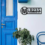 Personalized Initial Name Monogram metal wall sign displayed on the wall