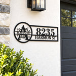 Personalized Initial Name Monogram metal wall sign displayed on the wall