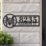 Personalized Initial Name Monogram metal wall sign displayed on the wall