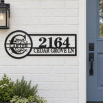 Personalized Initial Name Monogram metal wall sign displayed on the wall