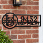 Personalized Initial Name Monogram metal wall sign displayed on the wall