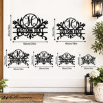 Personalized Initial Name Monogram metal wall sign displayed on the wall