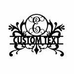 Personalized Initial Name Monogram metal wall sign displayed on the wall