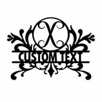Personalized Initial Name Monogram metal wall sign displayed on the wall