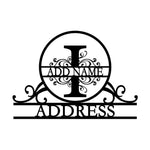 Personalized Initial Name Monogram metal wall sign displayed on the wall