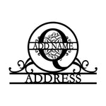 Personalized Initial Name Monogram metal wall sign displayed on the wall