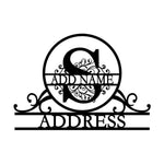 Personalized Initial Name Monogram metal wall sign displayed on the wall