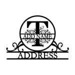 Personalized Initial Name Monogram metal wall sign displayed on the wall