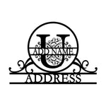 Personalized Initial Name Monogram metal wall sign displayed on the wall