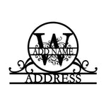 Personalized Initial Name Monogram metal wall sign displayed on the wall