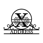 Personalized Initial Name Monogram metal wall sign displayed on the wall