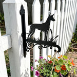 Pharaoh hound metal hanging basket bracket mounted on outdoor wall for plant decoration