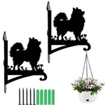 Pomeranian metal hanging basket bracket mounted on outdoor wall for plant decoration