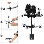 Pomeranian metal weather vane with directional arrows and mounting rod, outdoor roof and garden decoration