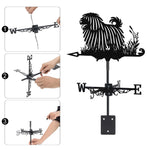Puli metal weather vane with directional arrows and mounting rod, outdoor roof and garden decoration