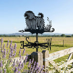 Puli metal weather vane with directional arrows and mounting rod, outdoor roof and garden decoration