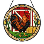 Rooster stained glass suncatcher window hanging, suitable for home and garden decoration