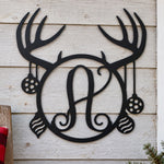 Personalized Initial Name Monogram metal wall sign displayed on the wall