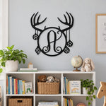 Personalized Initial Name Monogram metal wall sign displayed on the wall