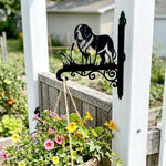 Saint bernard metal hanging basket bracket mounted on outdoor wall for plant decoration