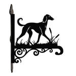 Saluki metal hanging basket bracket mounted on outdoor wall for plant decoration