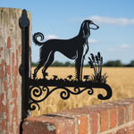 Saluki metal hanging basket bracket mounted on outdoor wall for plant decoration