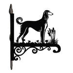 Saluki metal hanging basket bracket mounted on outdoor wall for plant decoration
