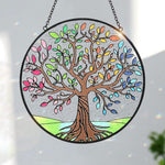 Seasons tree of life stained glass suncatcher window hanging, suitable for home and garden decoration