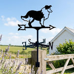 Shetland sheepdog metal weather vane with directional arrows and mounting rod, outdoor roof and garden decoration