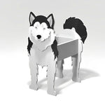 Full-body view of the Siberian Husky dog planter