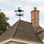 Snake metal weather vane with directional arrows and mounting rod, outdoor roof and garden decoration
