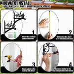 Snowmen metal hanging basket bracket mounted on outdoor wall for plant decoration
