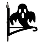 Spooky ghost metal hanging basket bracket mounted on outdoor wall for plant decoration