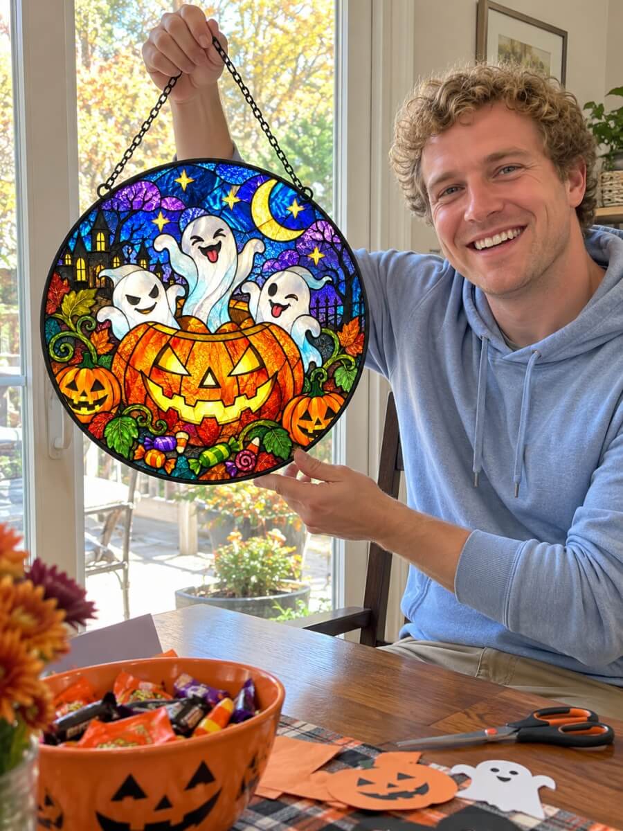 Stained Glass Suncatcher Customer Photo