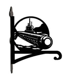 Submarine navy metal hanging basket bracket mounted on outdoor wall for plant decoration