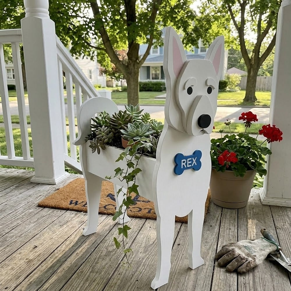 Swiss Color Color Chart White Swiss Shepherd Dog Planter for Home & Garden | Yarlio UK – Yarlio.uk