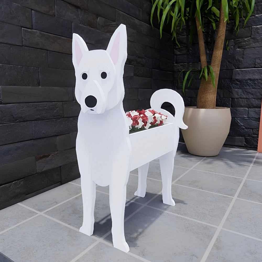 Swiss Color Color Chart White Swiss Shepherd Dog Planter for Home & Garden | Yarlio UK – Yarlio.uk
